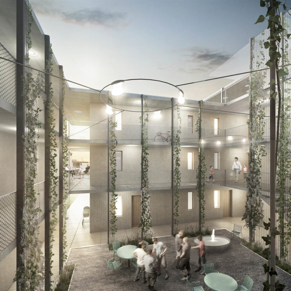 Visualisierung Stuckimatte Innenhof