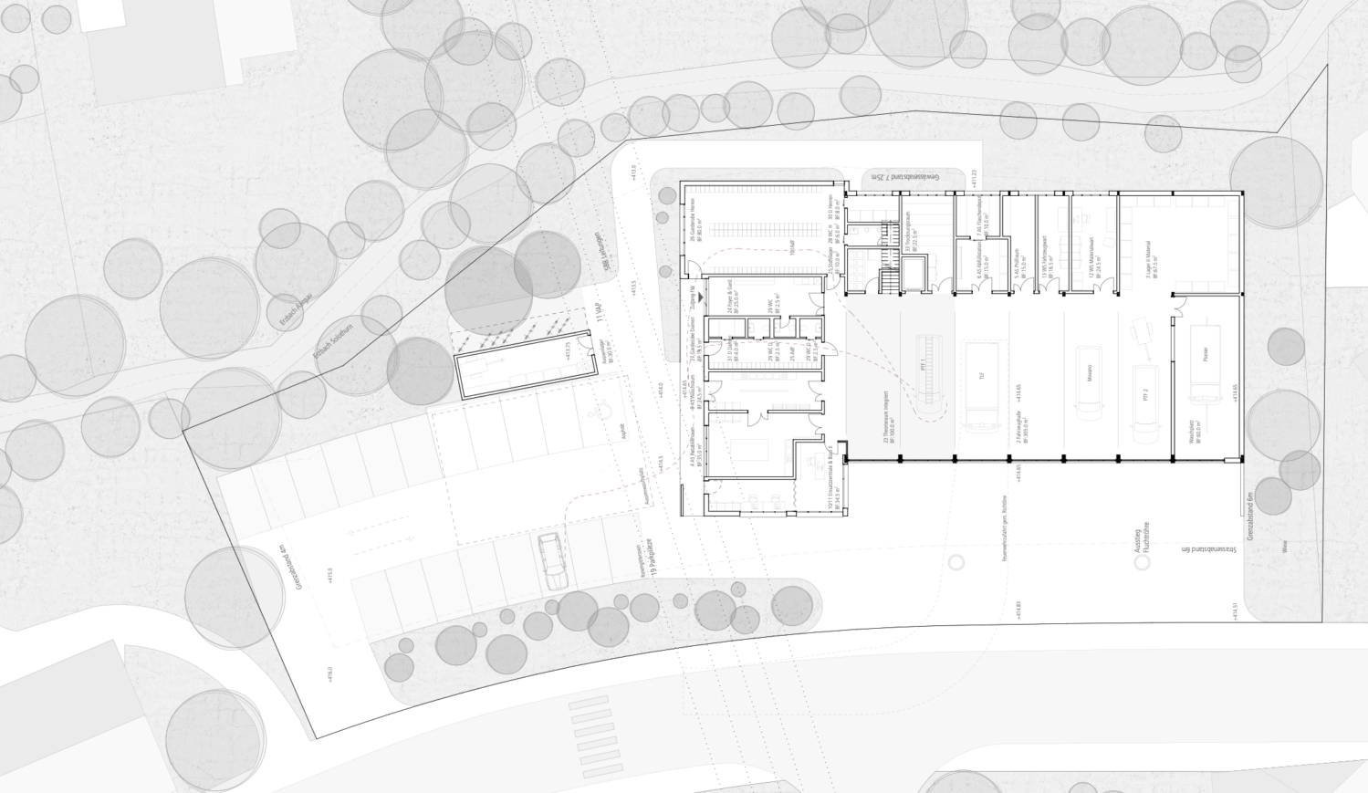 Erdgeschos smit Umgebung