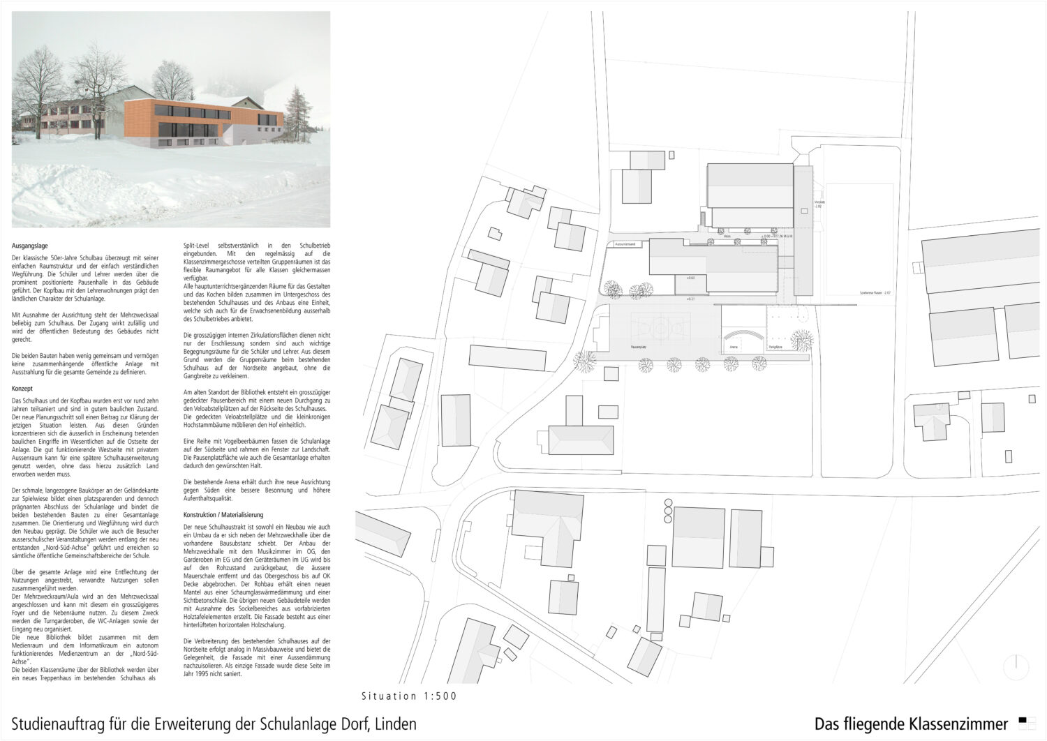 Schulhaus linden 1 Blatt Situation 1 500