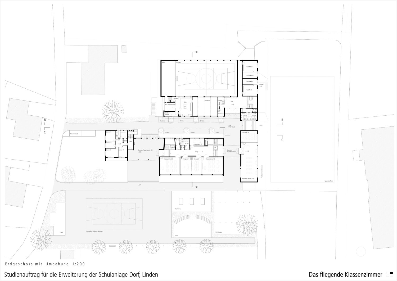 Schulhaus linden 2 Blatt EG 1 200