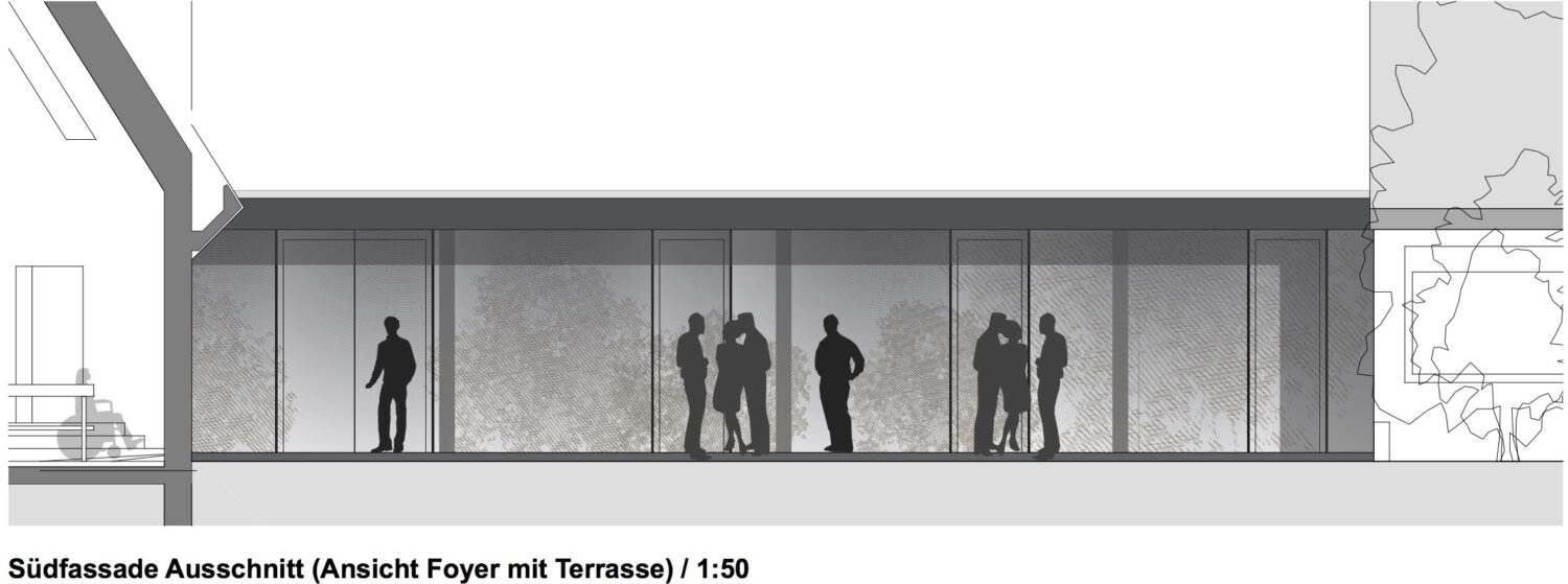 Ansicht Foyer mit Terrasse